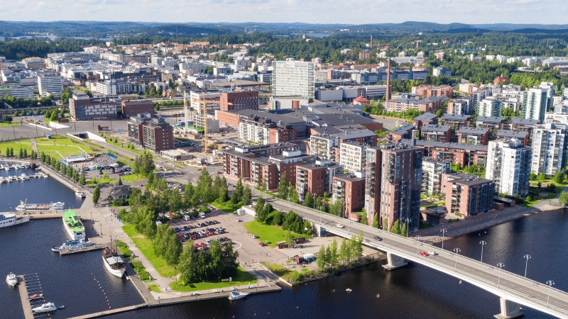 Ilmakuva Jyväskylän Lutakon alueesta